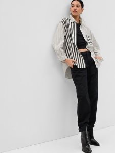Gap 100% Organic Baumwoll Big Schwarz Weiß | 4251-DHIPN
