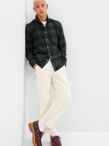 Gap 100% Organic Baumwoll Flannel Grün | 0173-UCENW