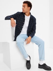 Gap 100% Organic Baumwoll Flannel Navy | 9856-TYHUL