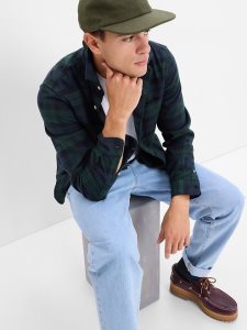 Gap 100% Organic Baumwoll Flannel Schwarz | 3420-QUOWK