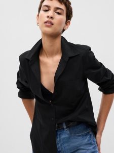 Gap 100% Organic Baumwoll Perfect Schwarz | 6510-KIECD