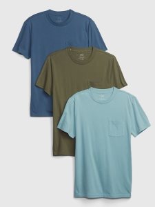 Gap 100% Organic Baumwoll Pocket (3-Pack) Blau Grün Mehrfarbig | 7410-HKWER