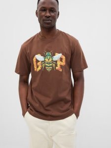 Gap 100% Organic Baumwoll Raku Inoue Logo Beige | 8396-JXQPW