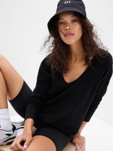 Gap 100% Organic Baumwoll Slub Schwarz | 7819-XTRQD