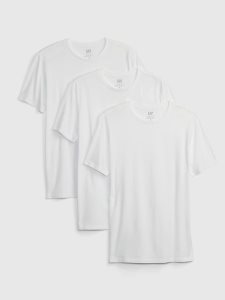 Gap 100% Organic Baumwoll Standard Crewneck (3-Pack) Weiß | 4316-ILBEU
