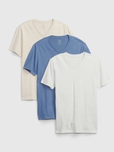 Gap 100% Organic Baumwoll Standard V-Neck (3-Pack) Mehrfarbig | 0281-RLYJG