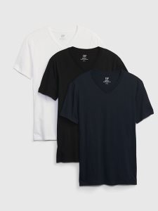 Gap 100% Organic Baumwoll Standard V-Neck (3-Pack) Mehrfarbig | 6345-HMJKA