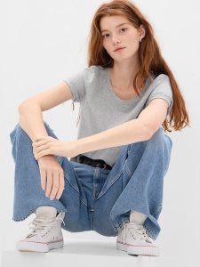 Gap 100% Organic Baumwoll Vintage Crewneck Grau | 2843-SHKTL