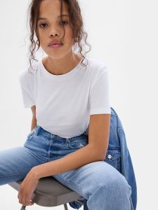 Gap 100% Organic Baumwoll Vintage Crewneck Weiß | 7302-ERAYB