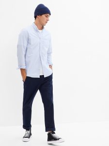 Gap All-Day Poplin in Standard Fit Blau | 6207-YBKQZ