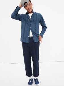Gap All-Day Poplin in Standard Fit Blau | 7461-DRONK