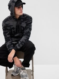 Gap Arch Logo Hoodie Schwarz Camouflage | 8497-IMNVK