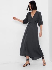 Gap Blouson Cutout Maxi Schwarz | 4076-MLCNB