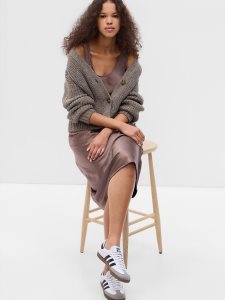 Gap Chunky V-Neck Grau Braun | 4692-IJKZM