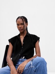Gap Crinkle Gauze Schwarz | 4096-FYSZN