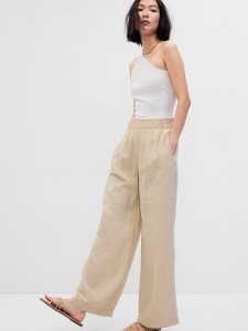 Gap Crinkle Gauze Weite-Leg Beige | 2465-AHUFO