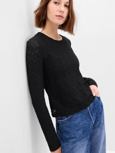 Gap Cropped Spitze Schwarz | 3764-OFAND