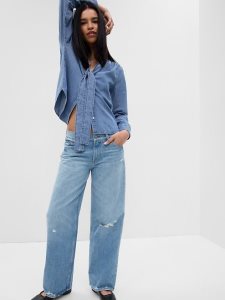 Gap Denim Tie-Neck Waschen | 7804-DIUQF