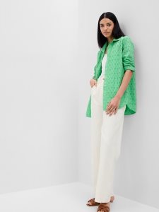 Gap Eyelet Spitze Boyfriend Grün | 3596-FCZAX