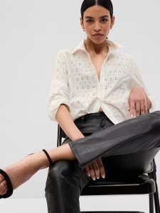 Gap Eyelet Spitze Boyfriend Weiß | 1874-MKETF