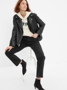 Gap Faux-Leder Moto Schwarz | 5809-NEHZT