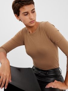 Gap Featherweight Twist Crewneck Braun | 6802-HJNLO