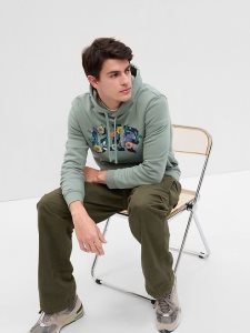 Gap Floral Arch Logo Hoodie Olivgrün Grün | 0512-QAXRT