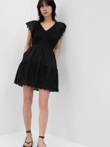 Gap Flutter Sleeve Eyelet Mini Schwarz | 9054-GXDOA