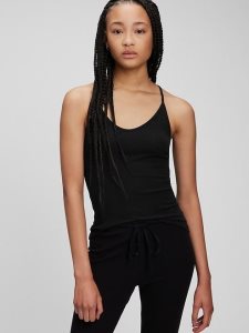 Gap Forever Favorite Racerback Cami Schwarz | 4128-SYTKP