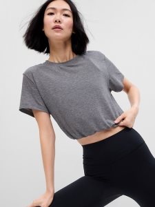 Gap GapFit Breathe Cropped Grau | 4238-MBCRD
