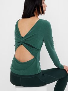 Gap GapFit Breathe Open Back Twist Grün | 6481-REDBU