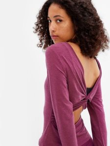 Gap GapFit Breathe Open Back Twist Lila | 6358-USTDI
