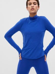 Gap GapFit Breathe Turtleneck Blau | 0621-CQMVE
