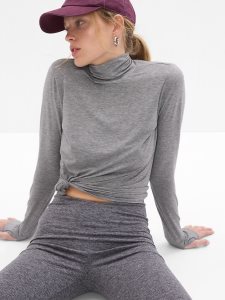 Gap GapFit Breathe Turtleneck Grau | 2350-DTKLF