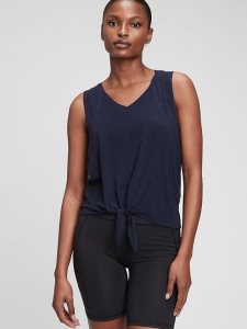 Gap GapFit Breathe V Neck Knot-Front Navy Blau | 7968-ANIYV