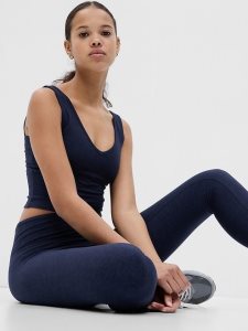 Gap GapFit Brushed Jersey Brami Navy Blau | 4953-APURO