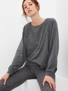 Gap GapFit Brushed Jersey Hi-Low Sweatshirt Grau | 3564-ODVEA