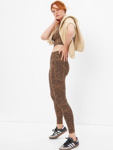 Gap GapFit High Rise Recycled Power Full Length Braun Leopard | 3425-IJDXA