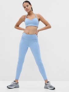 Gap GapFit High Rise Recycled Power Full Length Blau | 4018-WUHYZ