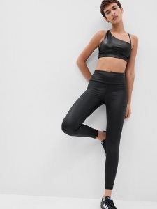 Gap GapFit Recycled High Rise Power Shine Schwarz | 1064-XEPLO