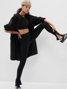 Gap GapFit Sky High Rise Power Split-Hem Schwarz | 0467-MHBNF