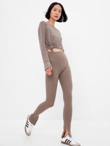 Gap GapFit Sky High Rise Power Split-Hem Braun | 8096-XMGWJ