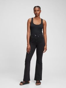 Gap High Rise 70s Flare Schwarz | 2470-DQMOT
