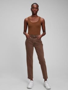 Gap High Rise Cheeky Gerade Braun | 4013-ILZAN