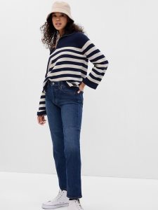 Gap High Rise Cheeky Gerade Dunkelindigo | 9608-WKUEB