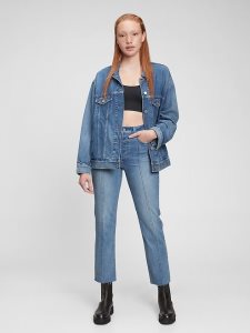 Gap High Rise Cheeky Gerade Hellindigo | 0146-YGHTB