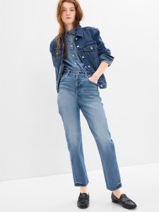 Gap High Rise Cheeky Gerade Hellindigo | 1569-WJLIG