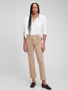 Gap High Rise Cheeky Gerade Khaki Braun | 4953-KWXYJ