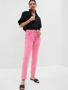 Gap High Rise Cheeky Gerade Rosa | 3120-DBGQP