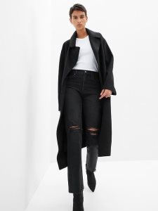 Gap High Rise Cheeky Gerade Schwarz | 6109-ULGMN